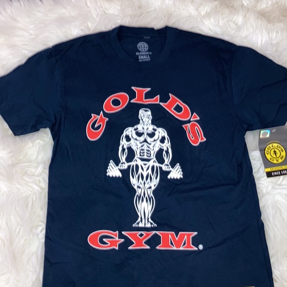 GOLD’S GYM Navy USA Weightlifter T-Shirt - Picture 2 of 4